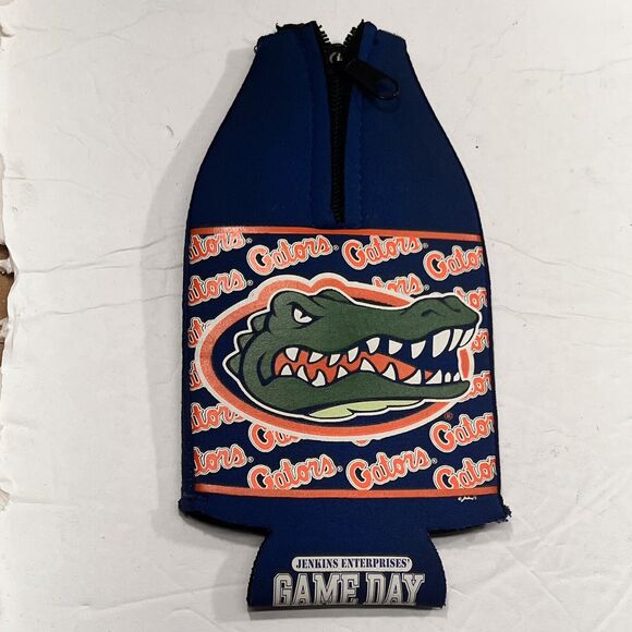 Florida Gators NCAA Game Day Koozie Coozie Bottle Zip Sleeve Cooler Jenkins Pic - Picture 11 of 11